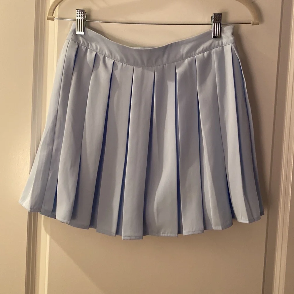 Baby Blue Pleated Skirt - Picture 2 of 6